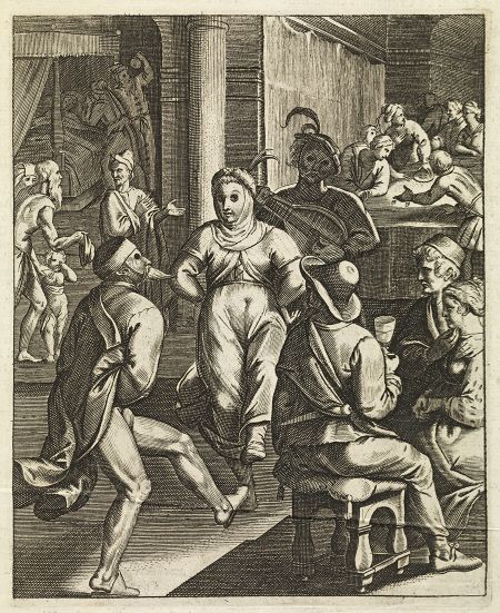 Engraving by Anonymous artist: "Scena di Taverna" - 17th century - Civica Raccolta delle Stampe Bertarelli