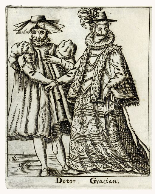 Etching by Francesco Bertelli: Dotor Gracian (1642)