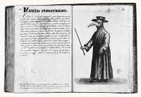 Giovanni Grevembroch: Medico Industrioso (Venetian doctor during the time of the plague) - pen, ink & watercolor (18th century) - Museo Correr, Venezia