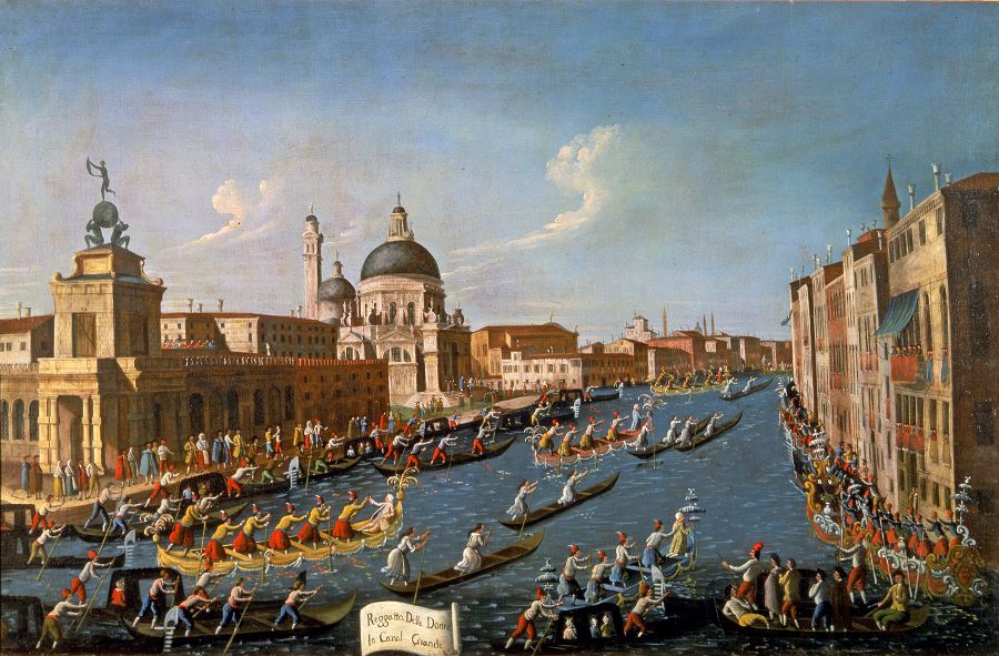 Gabriele Bella: "Regatta delle donne in Canal Grande" (The Women's Regatta on the Grand Canal)
oil on canvas (1779-1792) - Fondazione Querini Stampalia, Venezia