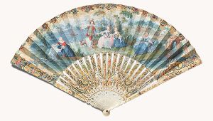 Sheperd and Sheperdess: folding fan, Italy, 1730-40