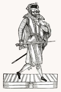 Engraving: The Captain - Beginning of 16th century